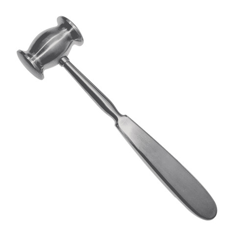 Молоток для челюсти Collin Bone Mallet 20 см, диаметр 30 мм с фигурным двусторонним обушком, ручка плоская Surgicon, JO-21-157