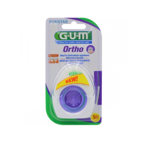 Зубная нить GUM ORTHO, ортодонтическая, 50м