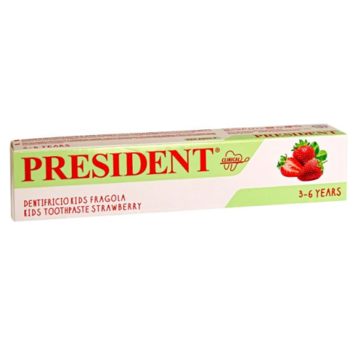 Детская зубная паста President Kids Strawberry от 3 до 6 лет, 50мл