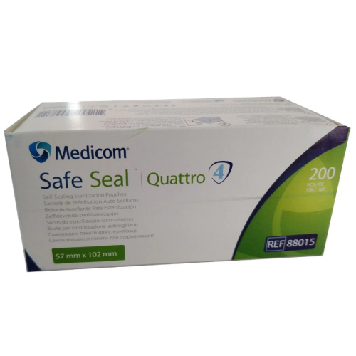 Пакеты самоклеющиеся для стерилизации Safe Seal Quattro 57х102 мм, 200 шт