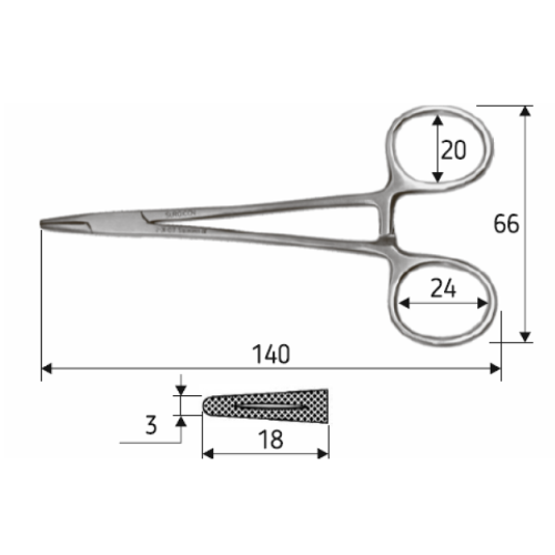 Голкотримач Mayo-Hegar, 14 см Surgicon, J-24-017