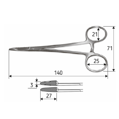 Голкотримач Olsen-Hegar, 14 cм Surgicon, J-24-041