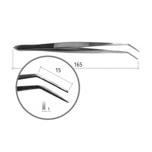 Пинцет Meriam изогнутый, 16 см, SD-0010-02