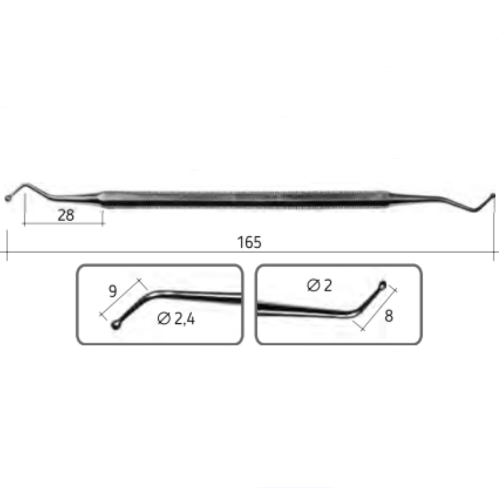 Двусторонний пуговичный штопфер, 16,5 см, SD-1147-02