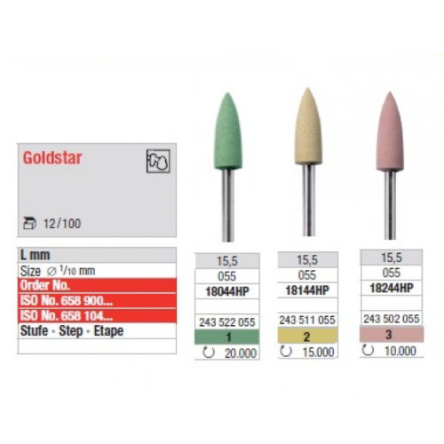 Полировочная головка Goldstar для прямого наконечника, Edenta