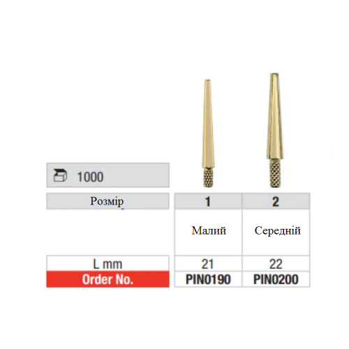 Штифти без иглы для разборных моделей Edenta PIN0190, PIN0200