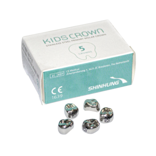 Детские металлические коронки на молочные зубы Kids Crown D-LR-4 Shinhung, 5шт