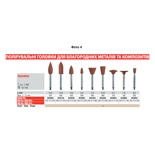 Полировочная головка для углового наконечника DiaGloss, Exa Special, Exa Composite, Alphaflex, Prophylaxis Pasteless, Exa Cerapol, Amalgam Reducer, Exa Intrapol, Exa Dental, Edenta