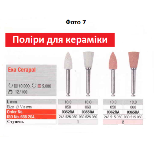 Полировочная головка для углового наконечника DiaGloss, Exa Special, Exa Composite, Alphaflex, Prophylaxis Pasteless, Exa Cerapol, Amalgam Reducer, Exa Intrapol, Exa Dental, Edenta