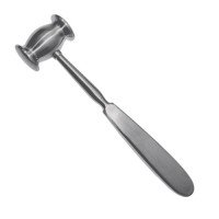 Молоток для челюсти Collin Bone Mallet 20 см, диаметр 30 мм с фигурным двусторонним обушком, ручка плоская Surgicon, JO-21-157